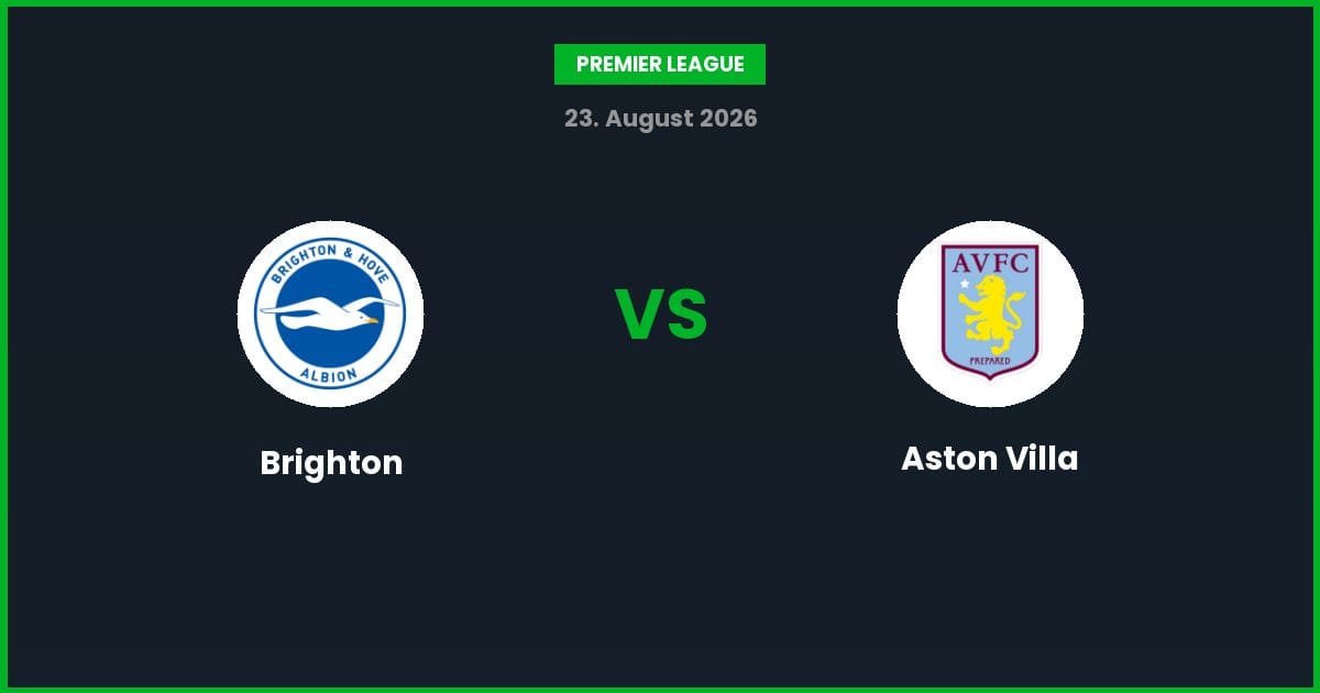 Brighton vs Aston Villa – Bedste Odds – 23/08/2026