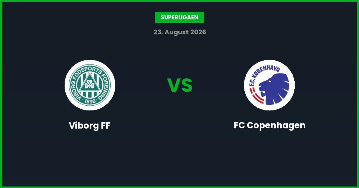 Viborg FF vs FC Copenhagen – Bedste Odds – 23/08/2026