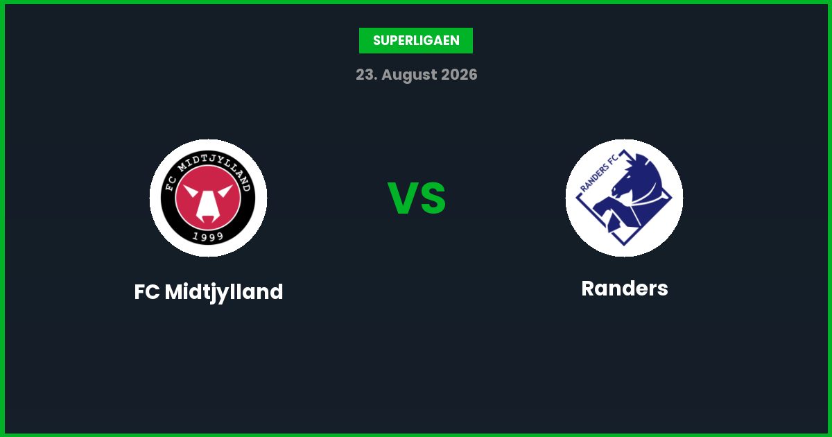 FC Midtjylland vs Randers – Bedste Odds – 23/08/2026