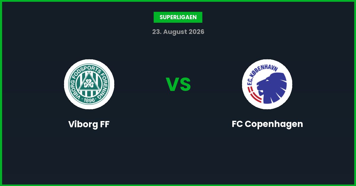 Viborg FF vs FC Copenhagen – Bedste Odds – 23/08/2026