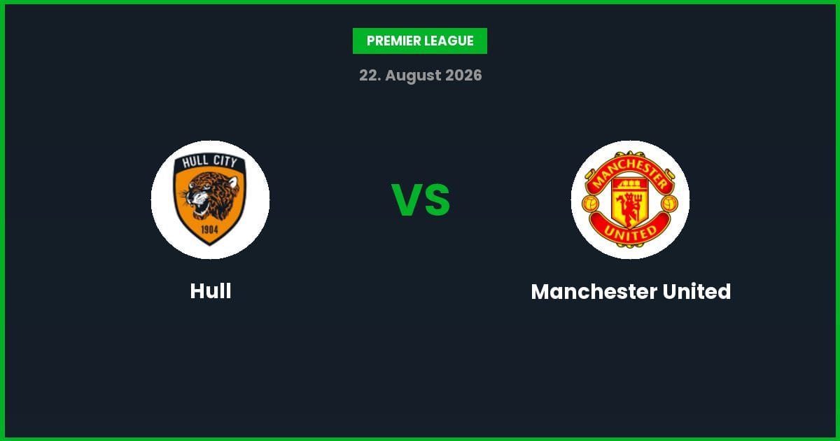 Hull vs Manchester United – Bedste Odds – 22/08/2026