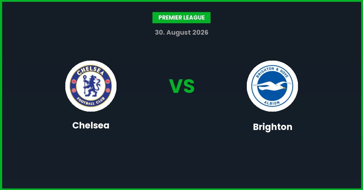 Chelsea vs Brighton – Bedste Odds – 30/08/2026