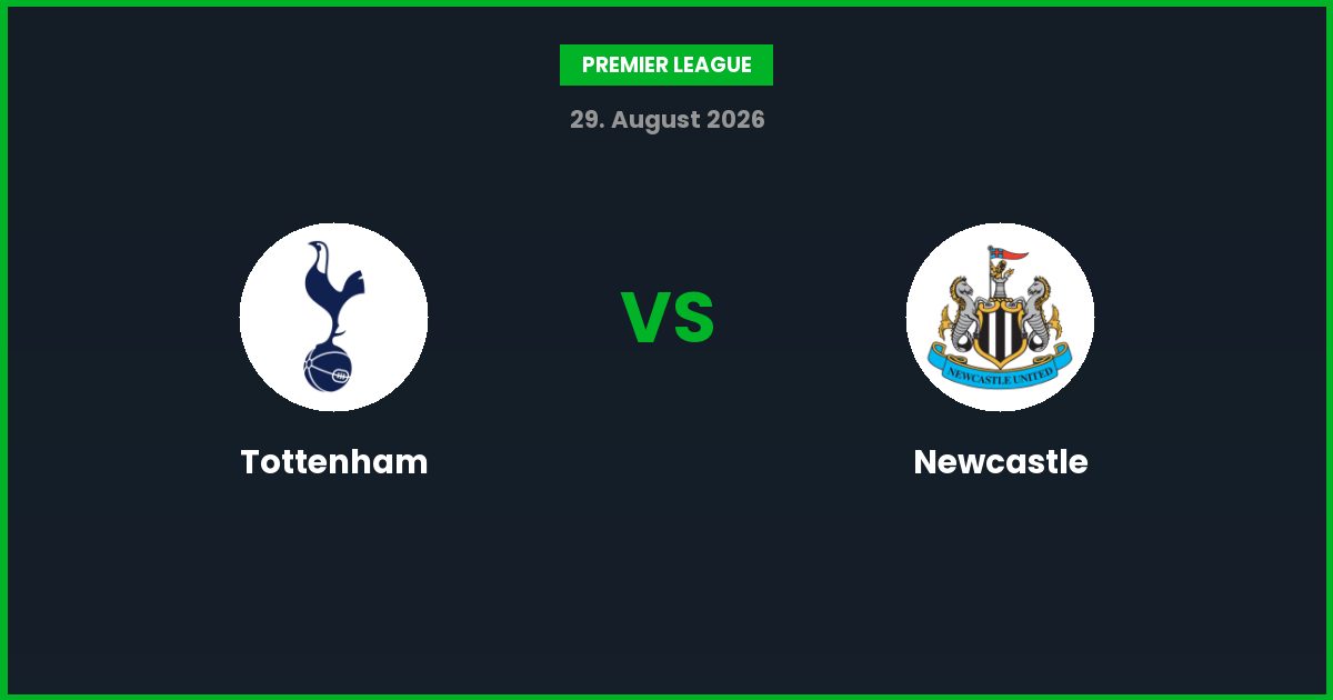 Tottenham vs Newcastle – Bedste Odds – 29/08/2026