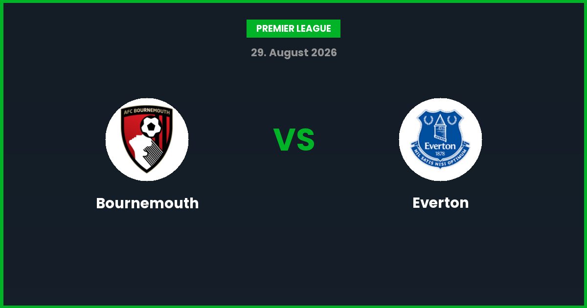 Bournemouth vs Everton – Bedste Odds – 29/08/2026