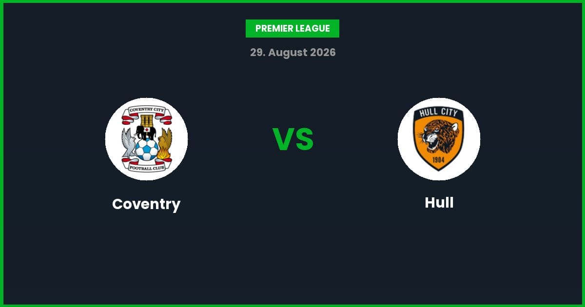 Coventry vs Hull – Bedste Odds – 29/08/2026
