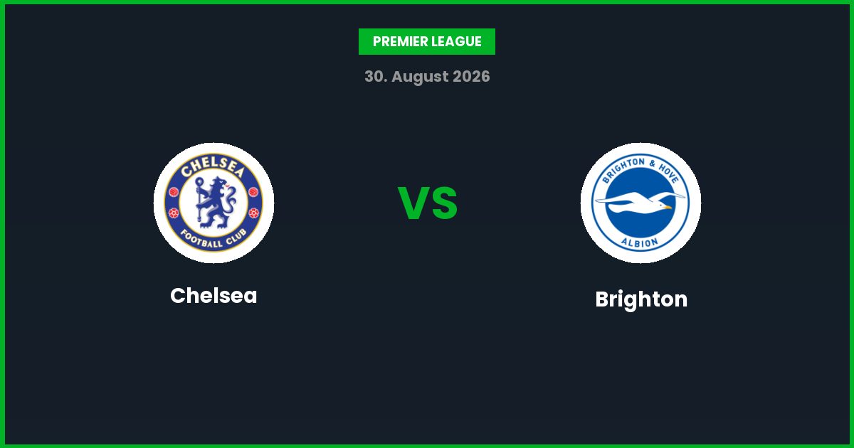 Chelsea vs Brighton – Bedste Odds – 30/08/2026