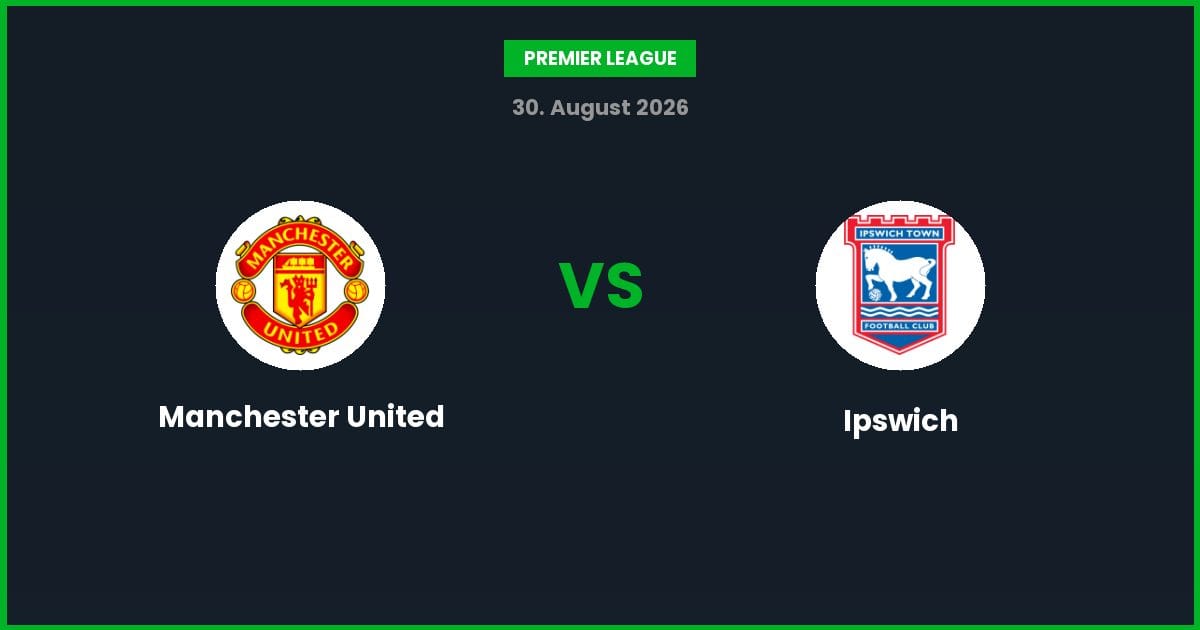 Manchester United vs Ipswich – Bedste Odds – 30/08/2026