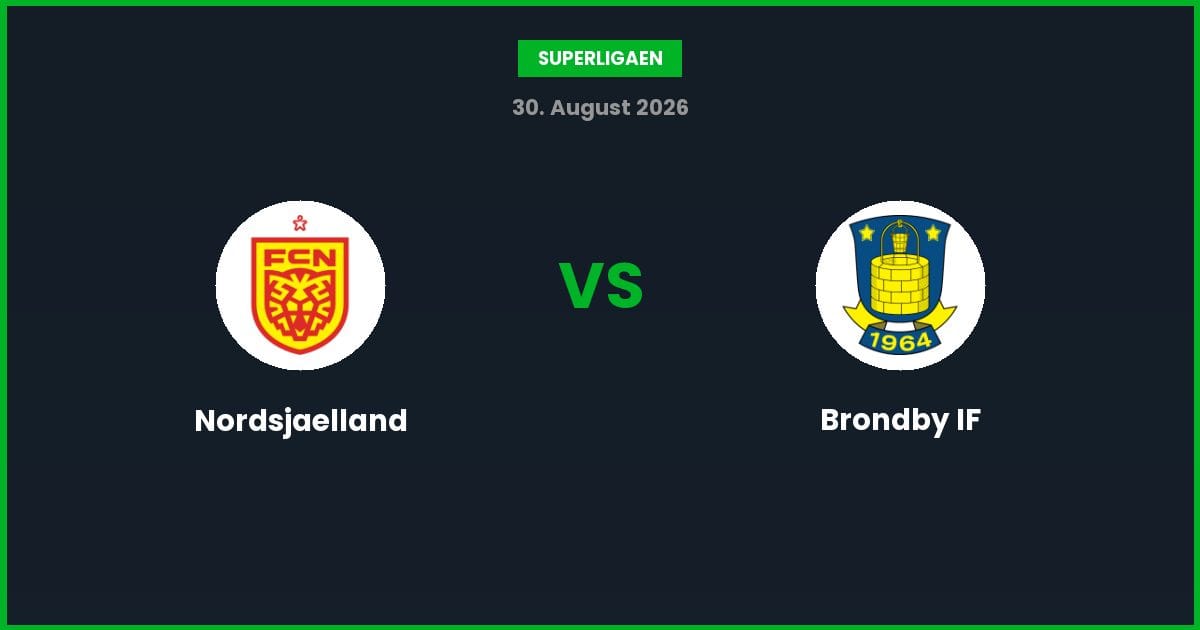 Nordsjaelland vs Brondby IF – Bedste Odds – 30/08/2026