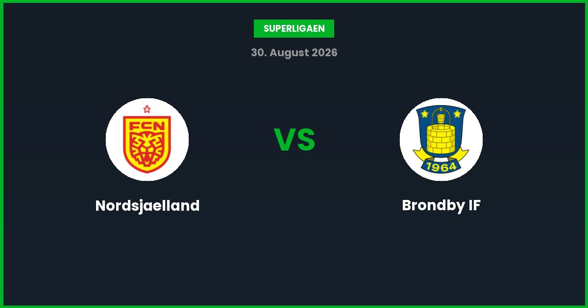 Nordsjaelland vs Brondby IF – Bedste Odds – 30/08/2026