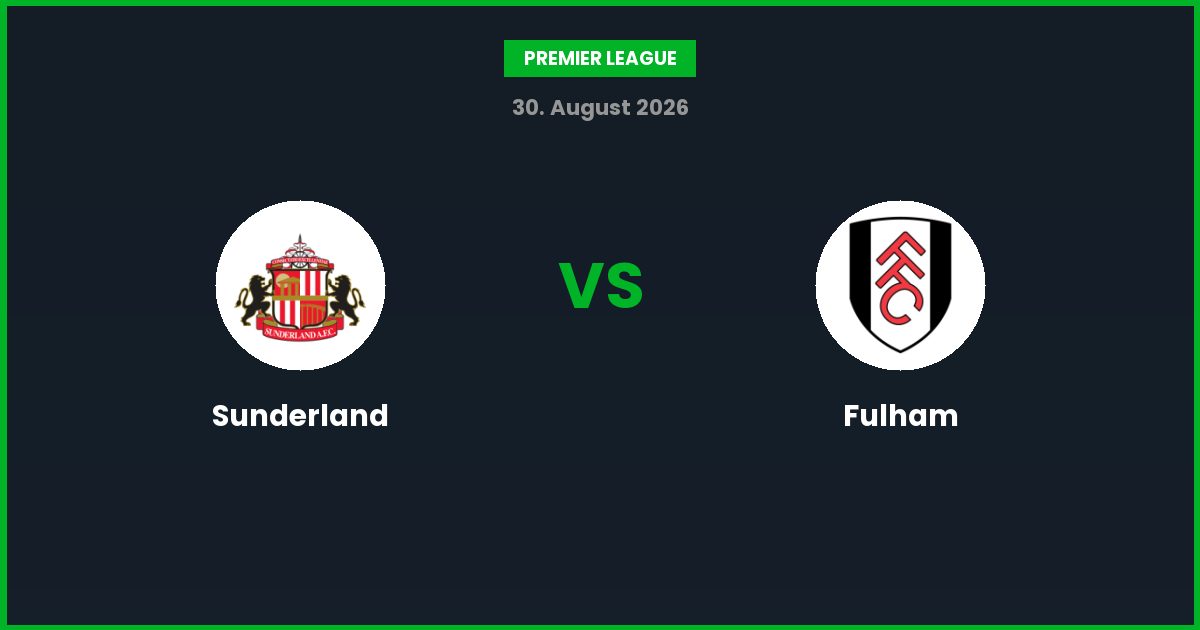 Sunderland vs Fulham – Bedste Odds – 30/08/2026