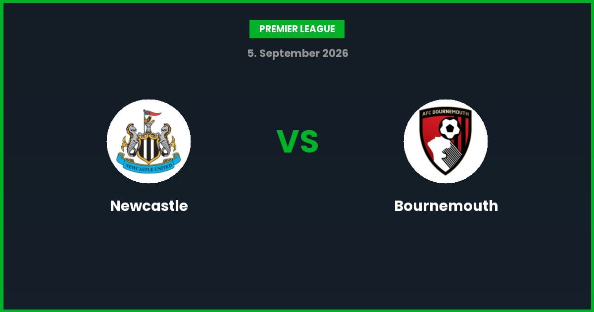 Newcastle vs Bournemouth – Bedste Odds – 05/09/2026