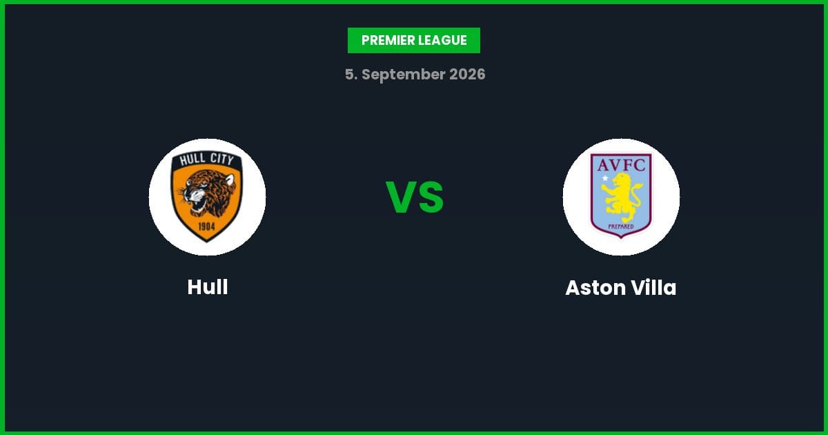 Hull vs Aston Villa – Bedste Odds – 05/09/2026