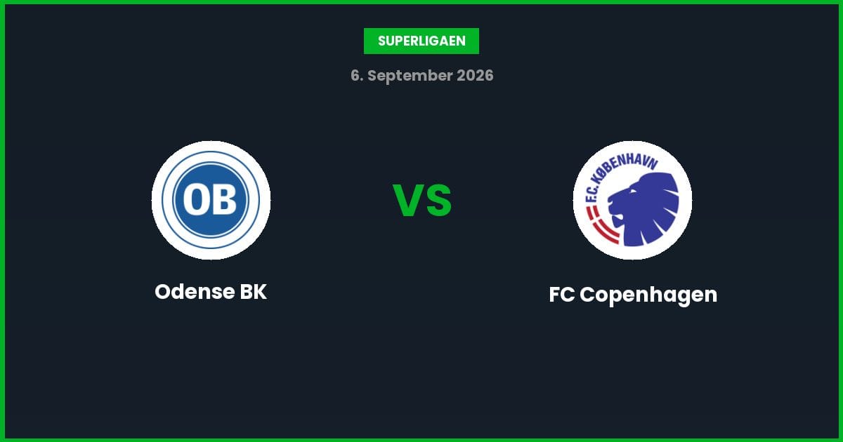 Odense BK vs FC Copenhagen – Bedste Odds – 06/09/2026