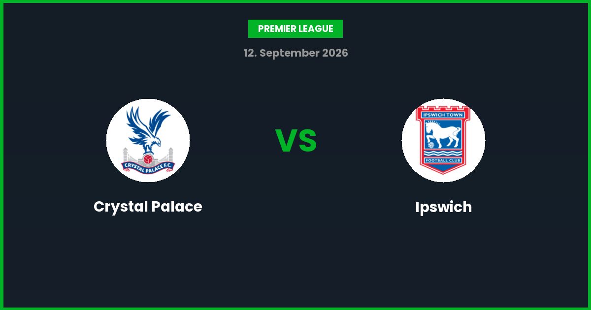 Crystal Palace vs Ipswich – Bedste Odds – 12/09/2026
