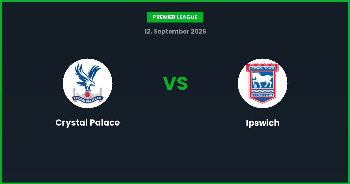 Crystal Palace vs Ipswich – Bedste Odds – 12/09/2026