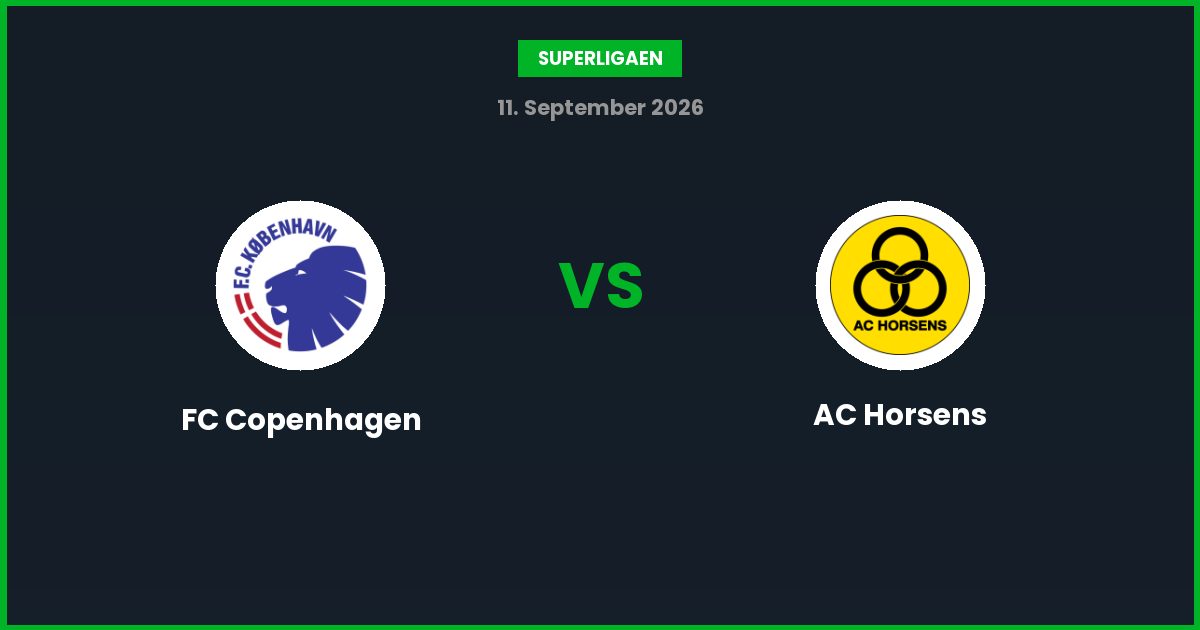 FC Copenhagen vs AC Horsens – Bedste Odds – 11/09/2026