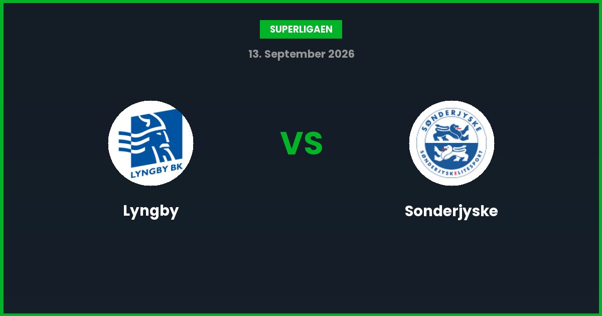 Lyngby vs Sonderjyske – Bedste Odds – 13/09/2026