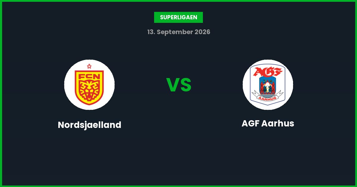 Nordsjaelland vs AGF Aarhus – Bedste Odds – 13/09/2026
