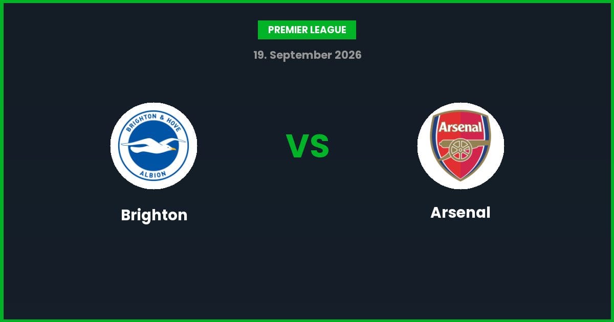 Brighton vs Arsenal – Bedste Odds – 19/09/2026