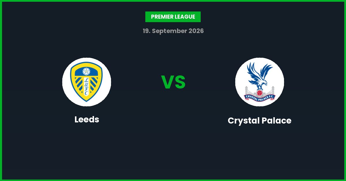 Leeds vs Crystal Palace – Bedste Odds – 19/09/2026