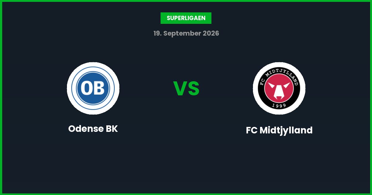 Odense BK vs FC Midtjylland – Bedste Odds – 19/09/2026