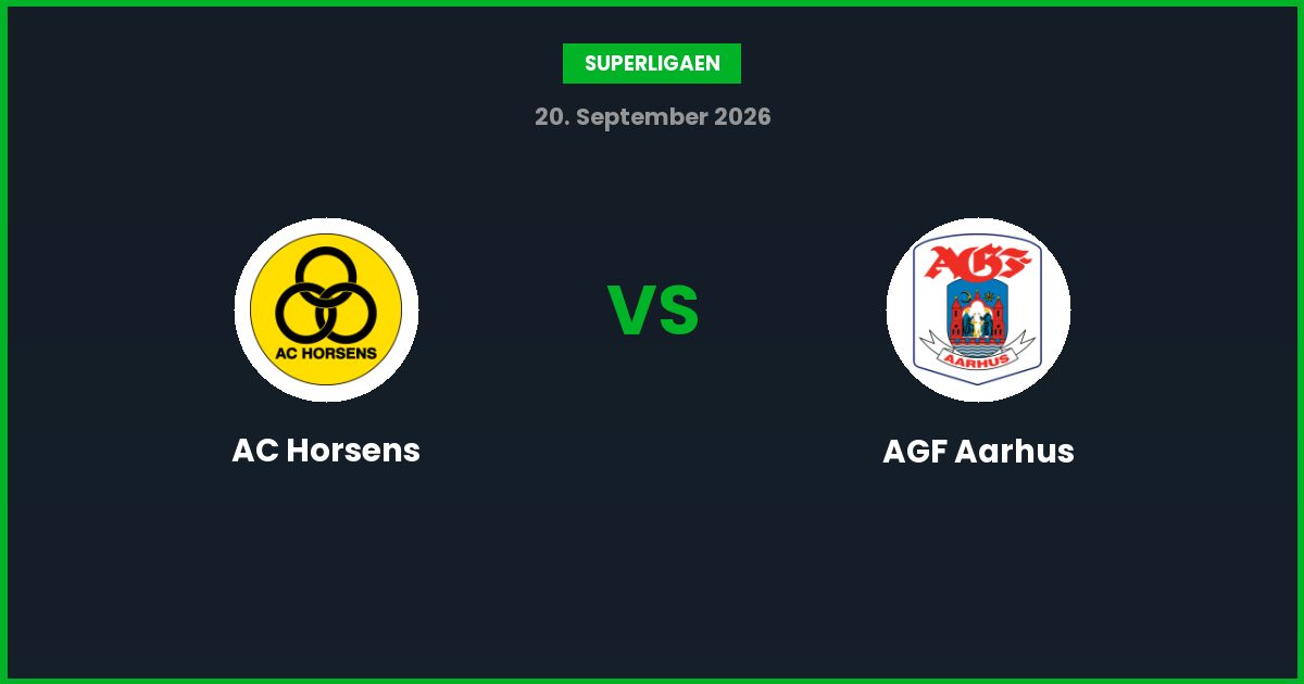 AC Horsens vs AGF Aarhus – Bedste Odds – 20/09/2026