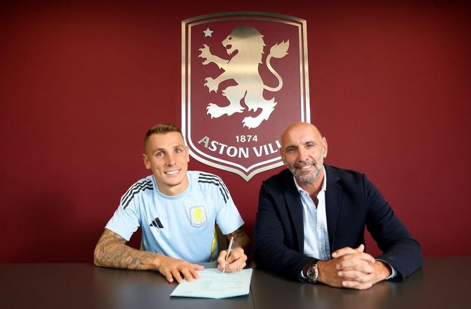 Premier League -Aston Villa forlænger med Lucas Digne