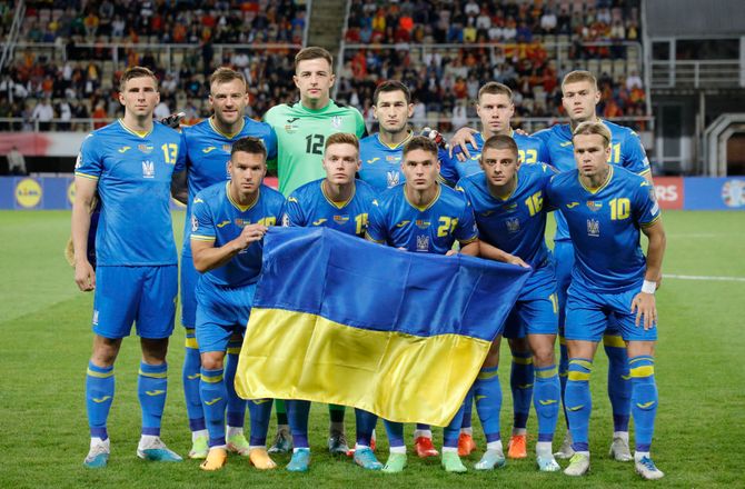 EM -Bombet ukrainsk tribune udstilles under EM