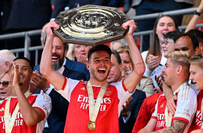 Community Shield -Rice vandt første trofæ med Arsenal: Jeg er oppe at køre