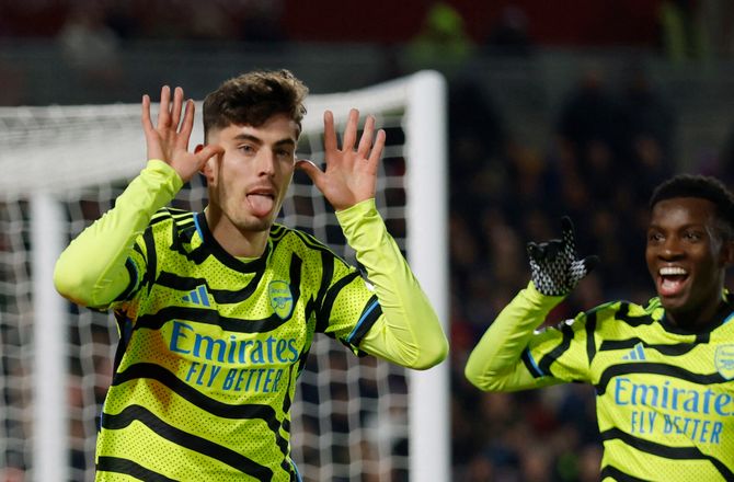 Premier League -Arsenal er nyt tophold efter sent mål af Havertz
