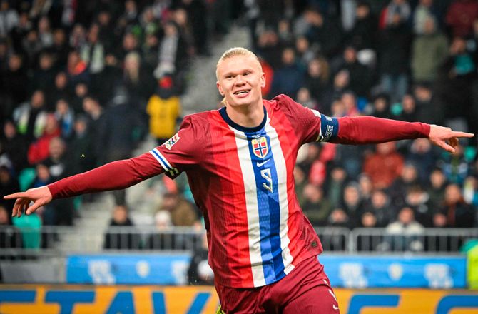 UEFA Nations League B -Norge løb med det hele: Haaland-show og oprykning