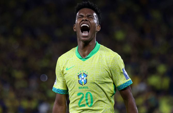 VM kval. CONMEBOL -Estevao åbnede brasiliansk målkonto på akrobatisk vis