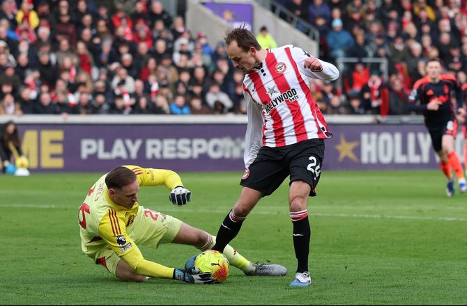 Premier League -Damsgaard skadet i Brentford-nedtur
