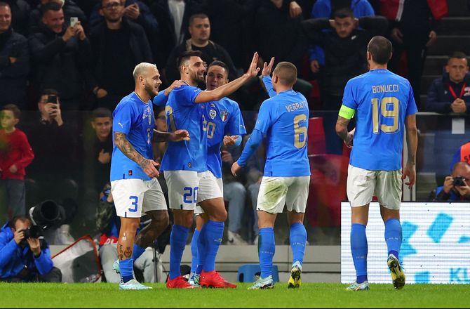 Grifo strålede for Italien med to mål og en assist